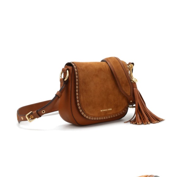 Michael Kors Brooklyn Medium Brown Saddle Crossbody Bag | MSRP $348 - Picture 2 of 13